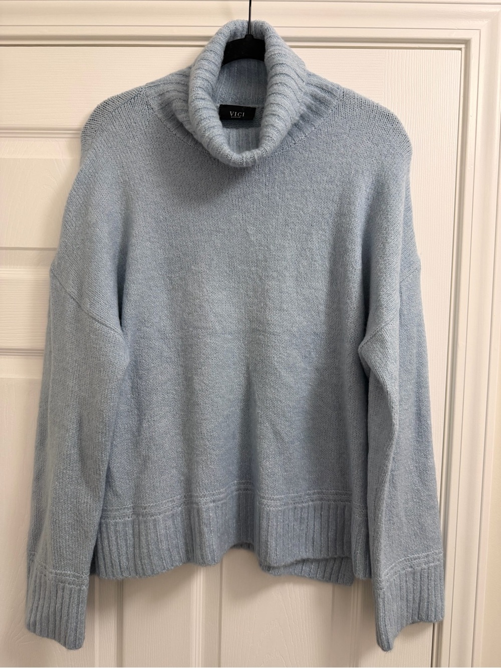 VICI Light Blue Turtleneck Sweater - Slightly Cropped